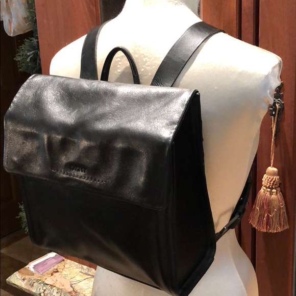 Dkny Handbags - Black leather DKNY letter box back pack